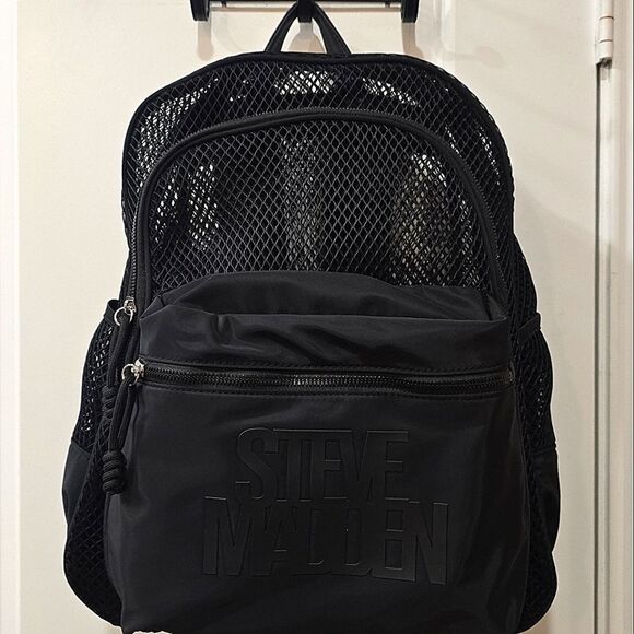 Steve Madden BSuki Mesh Backpack w/Laptop Case- Black main image 8